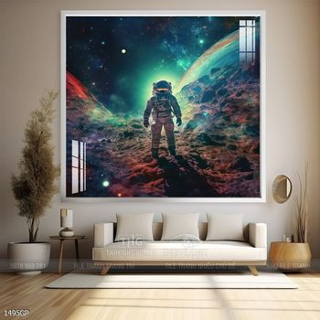 Tranh nghệ thuật phi hành gia treo trang trí tường