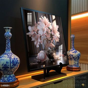 Tranh bình hoa đẹp trang trí tường