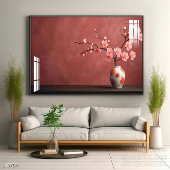Mẫu tranh bình hoa mới nhất trang trí phòng khách, phòng ăn