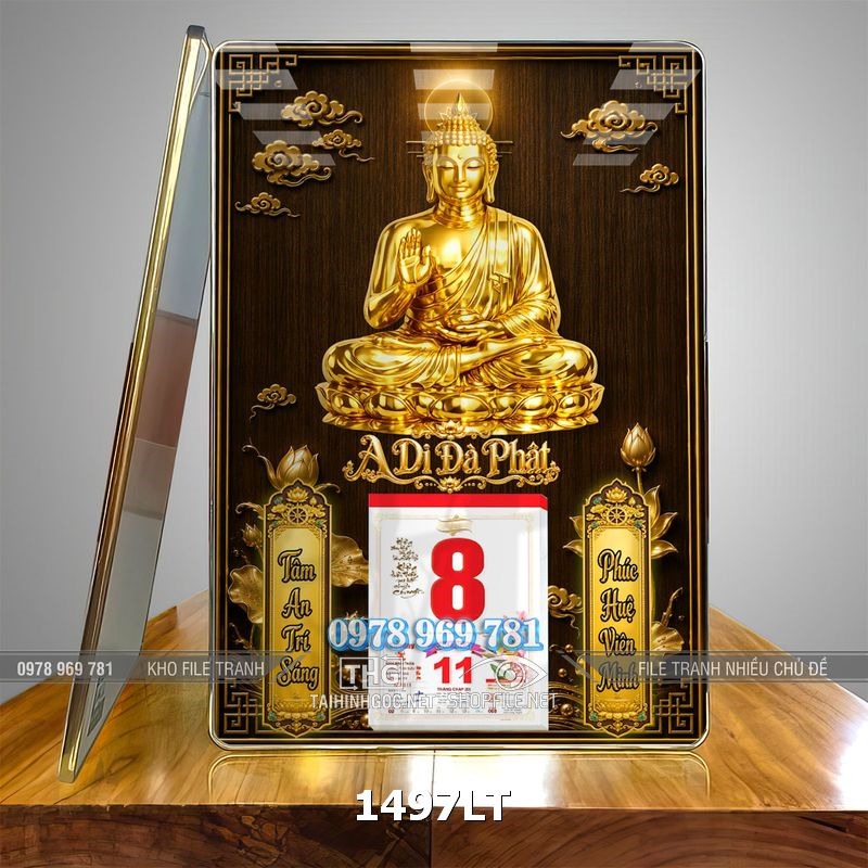 File lịch phật adida treo tường tráng gương 1497LT