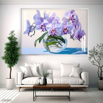 Mẫu tranh bình hoa nghệ thuật decor trang trí tường