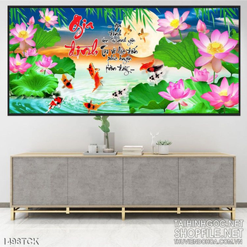 Tranh cảnh sen trong trăng