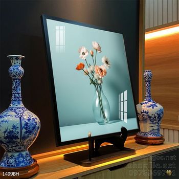 Mẫu tranh bình hoa sang trọng đẹp độc đáo