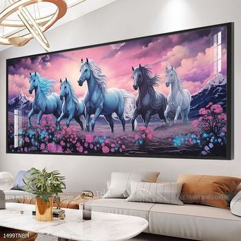 Tranh ngựa bát mã treo tường phòng khách