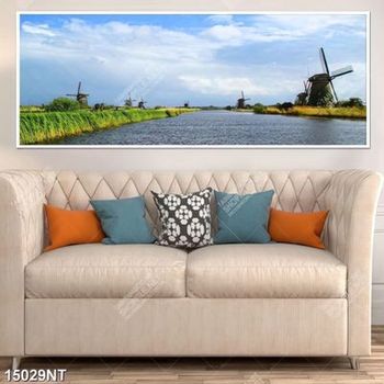 Tranh cối xay gió trên cánh đồng