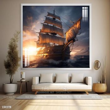 Tranh thuyền buồm và cảnh biển