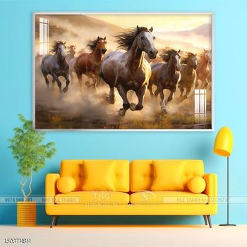 Tranh ngựa bát mã trang trí tường nhà