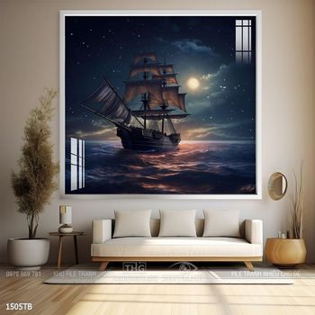 Tranh thuận buồm xuôi gió cánh buồm vàng đẹp nhất