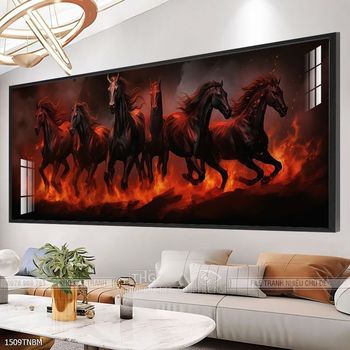 Tranh ngựa bát mã decor trang trí tường