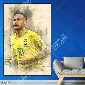 Tranh cầu thủ Neymar đội tuyển Brazil