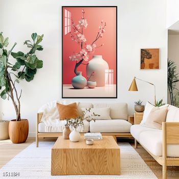 Mẫu tranh bình hoa nghệ thuật decor tường