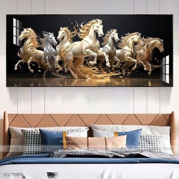 Tranh ngựa bát mã trang trí tường nhà