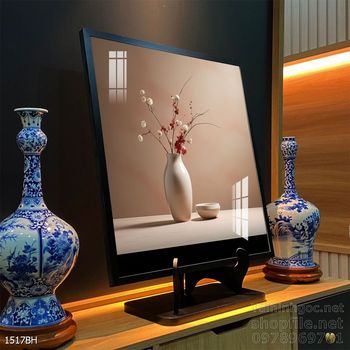 Mẫu tranh bình hoa nghệ thuật decor trang trí tường