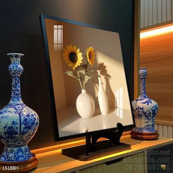 Mẫu tranh bình hoa sang trọng đẹp độc đáo