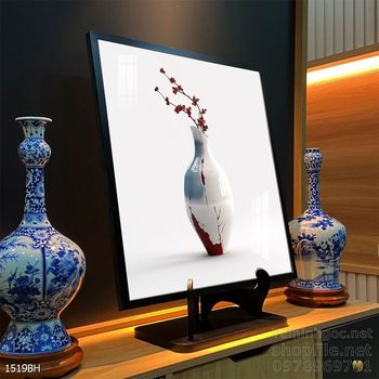 Tranh bình hoa độc đáo trang trí phòng khách