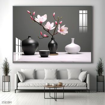 Tranh bình hoa nghệ thuật sang trọng