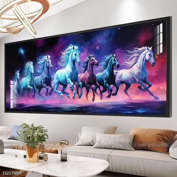 Tranh ngựa bát mã treo tường phòng khách