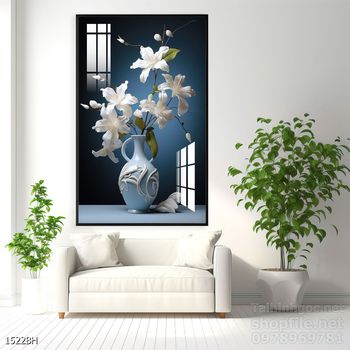 Mẫu tranh bình hoa trang trí tường đẹp tinh tế