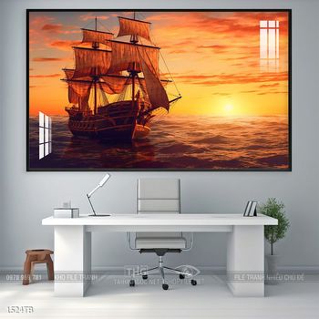 Tranh phong thủy thuận buồm xuôi gió tài lộc đẹp