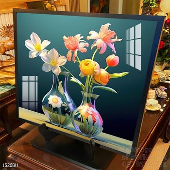 Tranh bình hoa đẹp decor trang trí tường