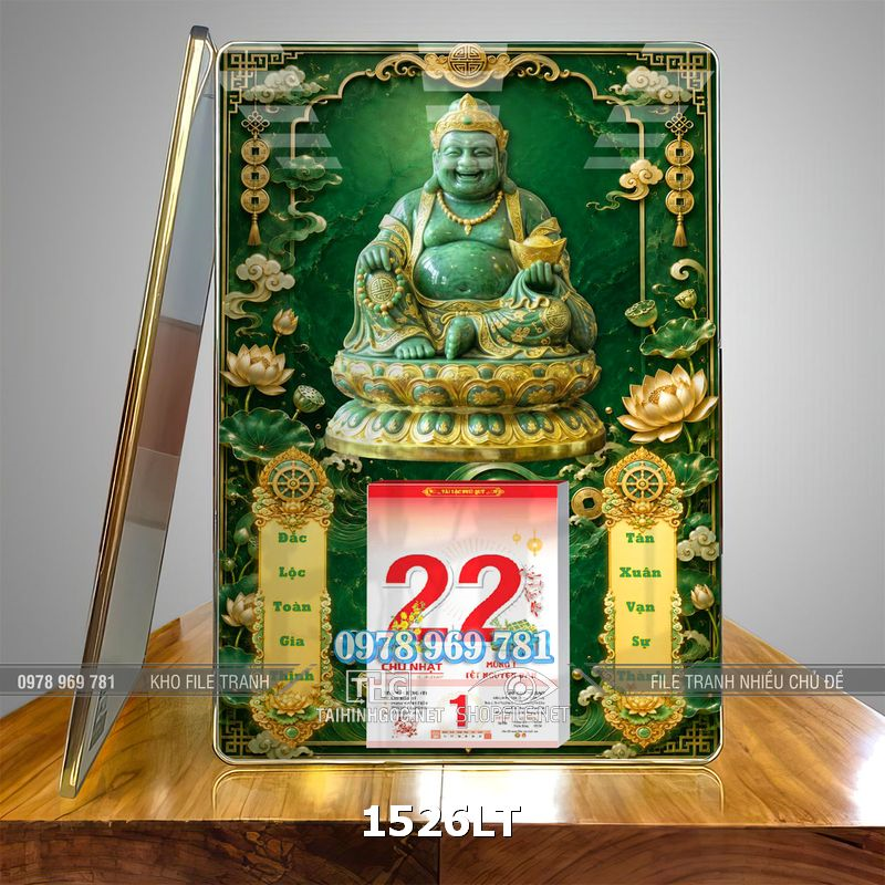 File lịch bloc Tết thần tài di lặc đẹp 1526LT