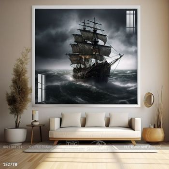 Tranh thuận buồm xuôi gió cánh buồm vàng đẹp nhất