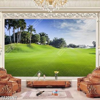 Tranh sân cỏ xanh