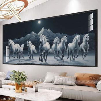 Tranh ngựa bát mã treo tường phòng khách