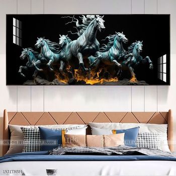 Tranh ngựa bát mã decor trang trí tường