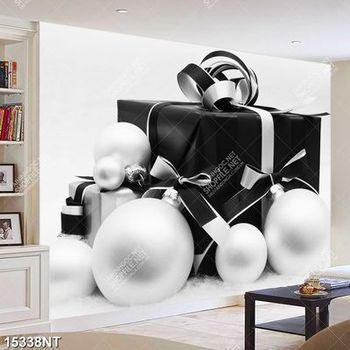 Tranh trắng đen hộp quà noel