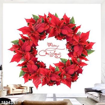 Tranh vòng hoa đỏ trang trí noel
