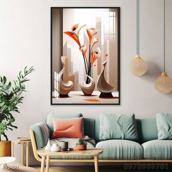 Mẫu tranh bình hoa trang trí tường đẹp tinh tế