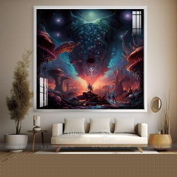 Tranh nghệ thuật phi hành gia treo trang trí tường