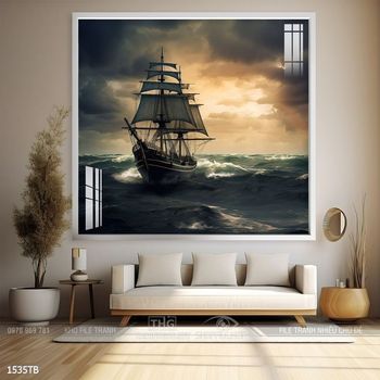 Tranh phong thủy thuận buồm xuôi gió tài lộc đẹp