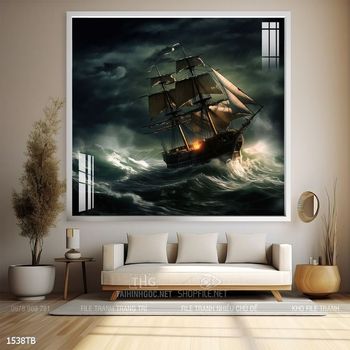 Tranh thuận buồm xuôi gió cánh buồm vàng đẹp nhất