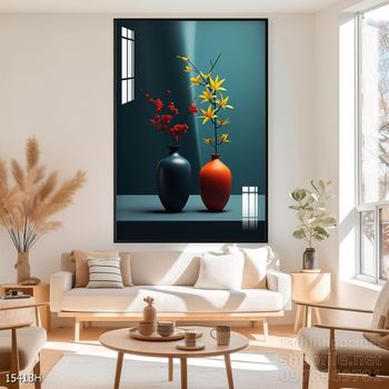 Mẫu tranh bình hoa nghệ thuật decor tường