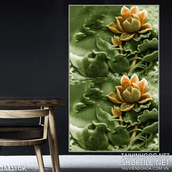 Tranh hoa sen ngọc