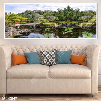 Tranh hồ cá Koi in file gốc