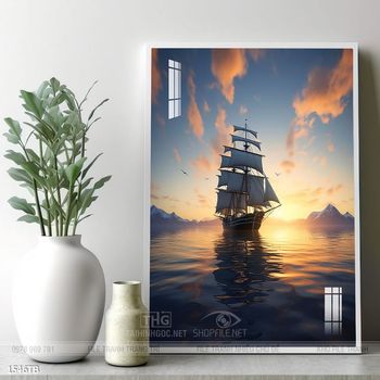 Tranh phong thủy thuận buồm xuôi gió tài lộc đẹp