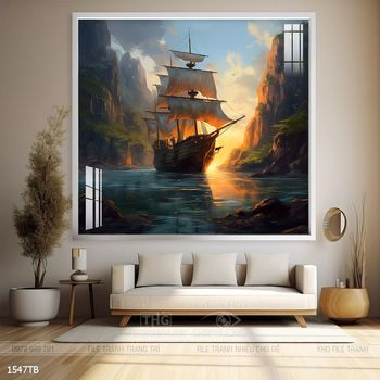 Tranh thuyền buồm và cảnh biển