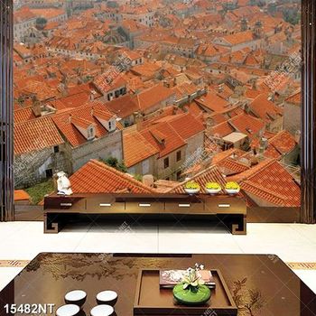 Tranh những ngôi nhà mái đỏ