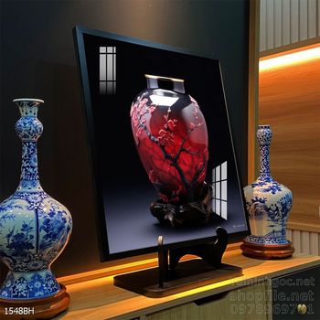 Mẫu tranh bình hoa sang trọng đẹp độc đáo