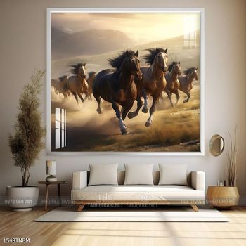Tranh ngựa bát mã treo tường phòng khách
