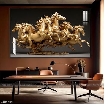 Tranh ngựa bát mã trang trí tường nhà