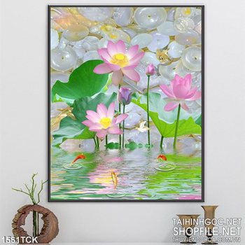 Tranh hoa sen vector đẹp