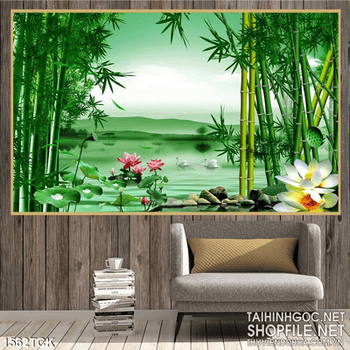 Hồ sen trong đầm trúc