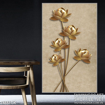 Tranh sen vàng 3D