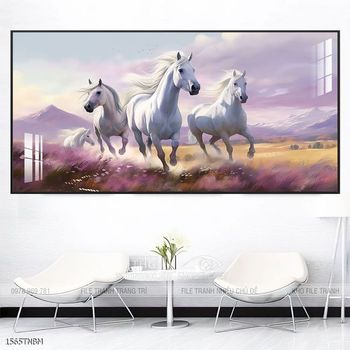 Tranh ngựa bát mã treo tường phòng khách