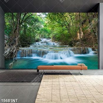 Tranh thác nước trong rừng xanh 15681NT