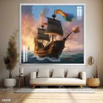 Tranh phong thủy thuận buồm xuôi gió tài lộc đẹp